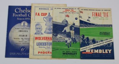 Football programmes - 1949 FA Cup Final Leicester v Wolverhampton official and Souvenir versions,