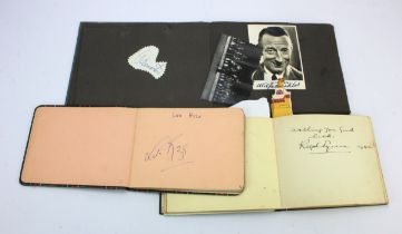 Autographs Albums. Three autograph albums containing numerous signatures and signed photographs,