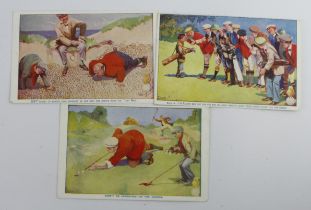 Golf, North British Rubber advert, golfing sketches   (3)