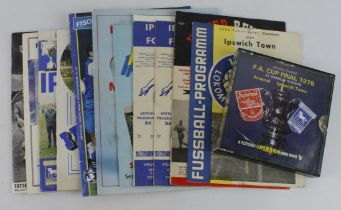 Football - Ipswich Town home and away programmes 1950's onwards, few better noted including