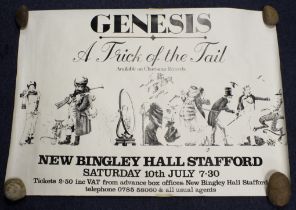 Genesis 'A Trick of the Tail' original concert poster, from their 1976 tour 'New Bingley Hall