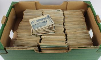 Banana box full of loose, old Topographical GB postcards (1000's)