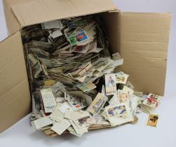 Box of loose old cigarette cards and tea cards, lots to sort ! (Qty) Buyer collects