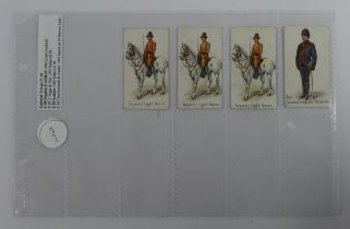 Colonial Troops, 4 type cards from various manufacturers, Drapkin & Millhoff, Biggs, Roberts,