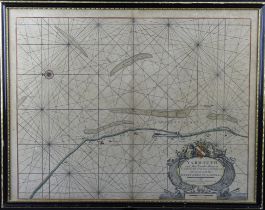 Yarmouth interest. A hand coloured engraved sea chart 'Yarmouth and the Sands about it..., by