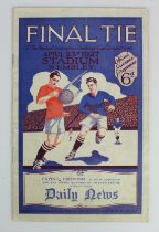 FA Cup Final at Wembley 23rd April 1927 Arsenal v Cardiff City, programme. Few repairs noted to