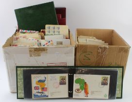 Commercial Mail from numerous countries, small box of GB, mostly modern, 2nd box of Foreign covers