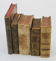 Antiquarian interest. A group of five antiquarian books, including Escercizii Spirituali di S