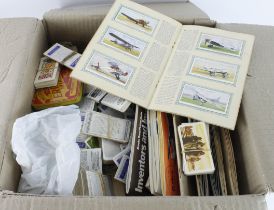 Box of loose cigarette & tea cards, plus a quantity of modern postcards (no reserve) Buyer collects