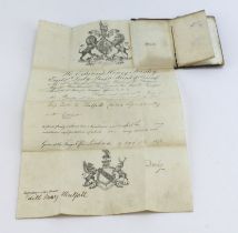 Victorian Travel document, dated 19th July 1877 (no. 28436), granting Edith Mary Threlfall travel on