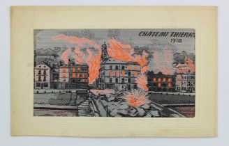 Flames, Chateau Thierry 1918 by Deffrene, rare   (1)