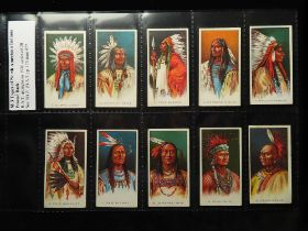 British American Tobacco Co, Types of North American Indians & Indian Chiefs. 2 complete sets in