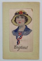 England, patriotic, girl's head WWI, French publisher   (1)