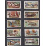 Cigarette cards, Cope's, Boats of the World (set, 50 cards) (some with slight foxing/toning to