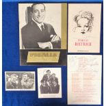 Entertainment autographs, selection of signed items, Marlene Dietrich signed programme, Buckingham