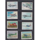 Cigarette cards, USA, Brown & Williamson, Modern Airplanes Series B, 'M' size (set, 50 cards) (gd/