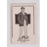 Cigarette card, Australia, G G Goode, Prominent Cricketer Series, type card, Strudwick, Surrey (