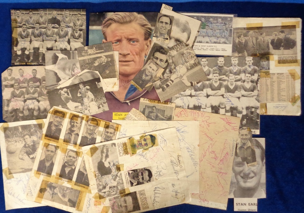 Football autographs, Leyton Orient, 1955/56 season (3rd Division (South) Champions), selection of