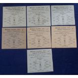 Football programmes, Millwall homes, 1944/45, 7 single sheet programmes v Crystal Palace 4 Nov 44