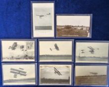 Postcards, Aviation, a selection of 8 cards of aviation meetings, with RPs of Monoplane at