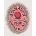 Beer label, Dudgeon & Co, Belhaven, Dunbar, a very scarce Belhaven Four Guinea Ale vertical oval
