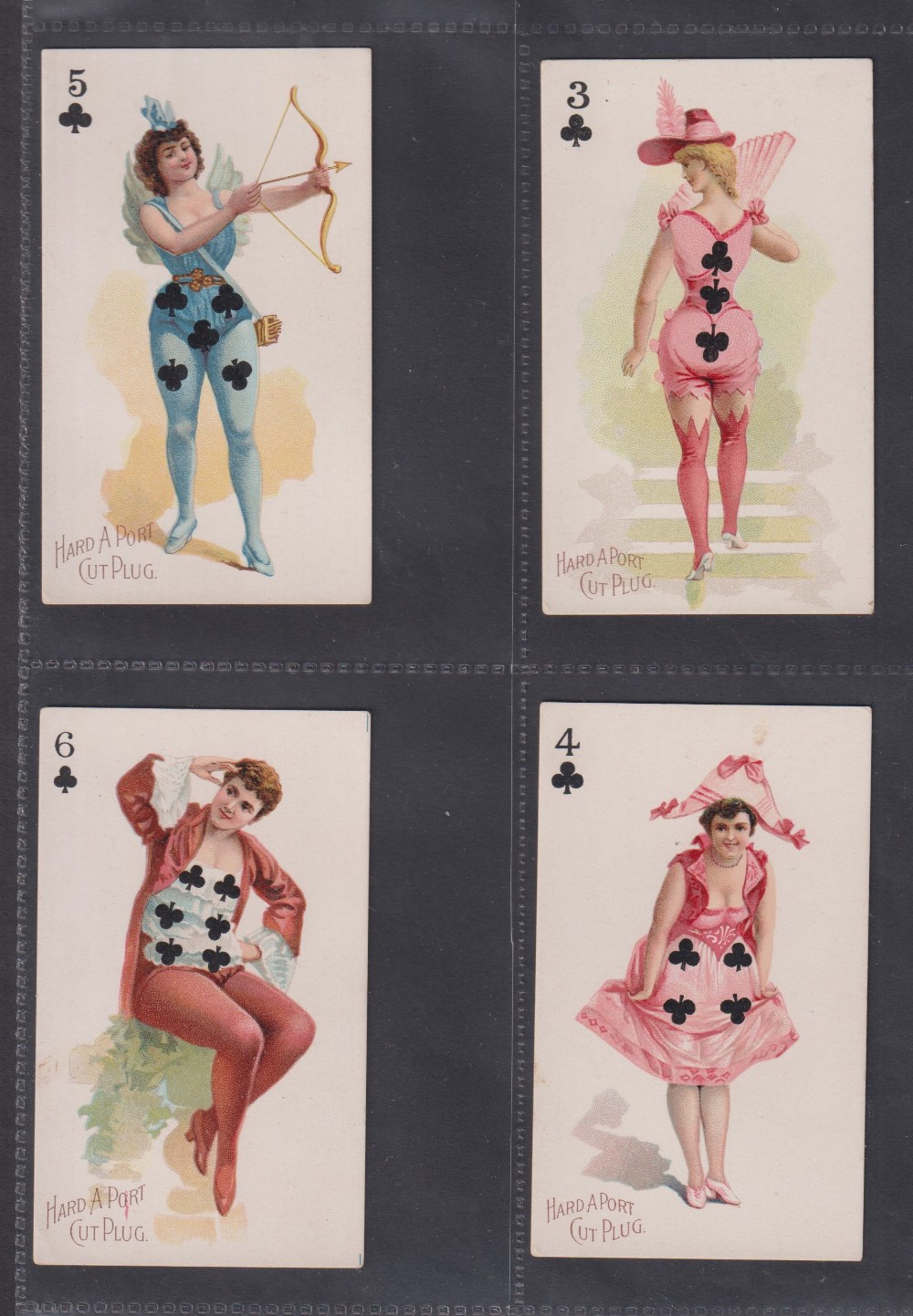 Cigarette cards, USA, Moore & Calvi, Beauties, Playing Card Inset, Set 3, 'Hard A Port' brand issue, - Image 15 of 26
