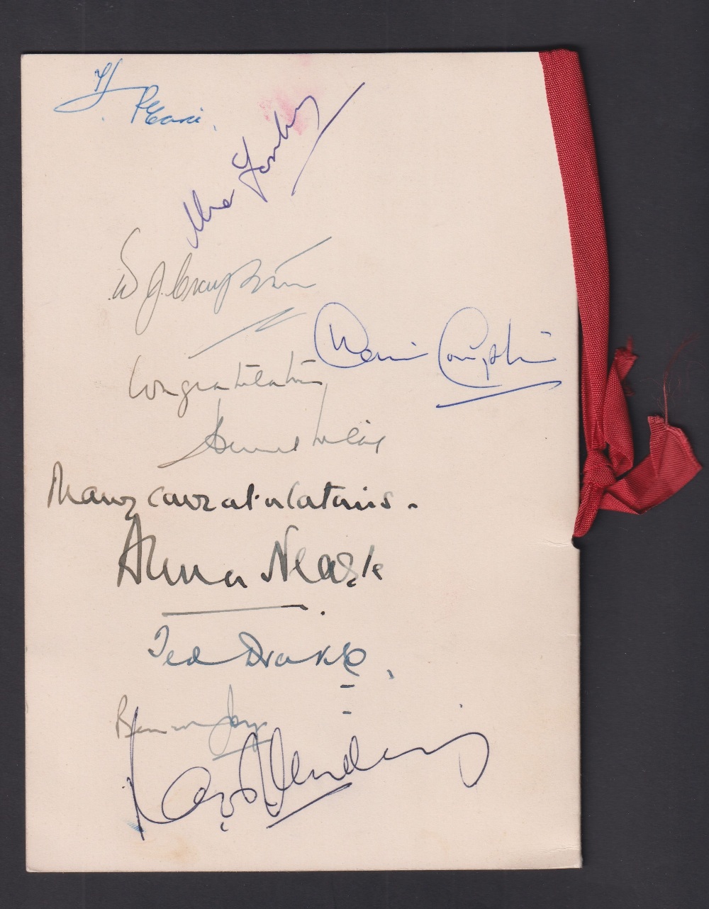 Football memorabilia / autographs, Arsenal FC, V.I.P menu card from the Dinner & Dance held in