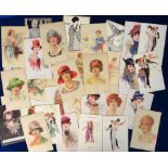 Postcards, Glamour, a selection of approx. 33 cards, the majority WW1 period to 1920s, showing