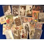 Postcards, a collection of approx. 26 illustrated and RP cards of teddies. The illustrated cards are