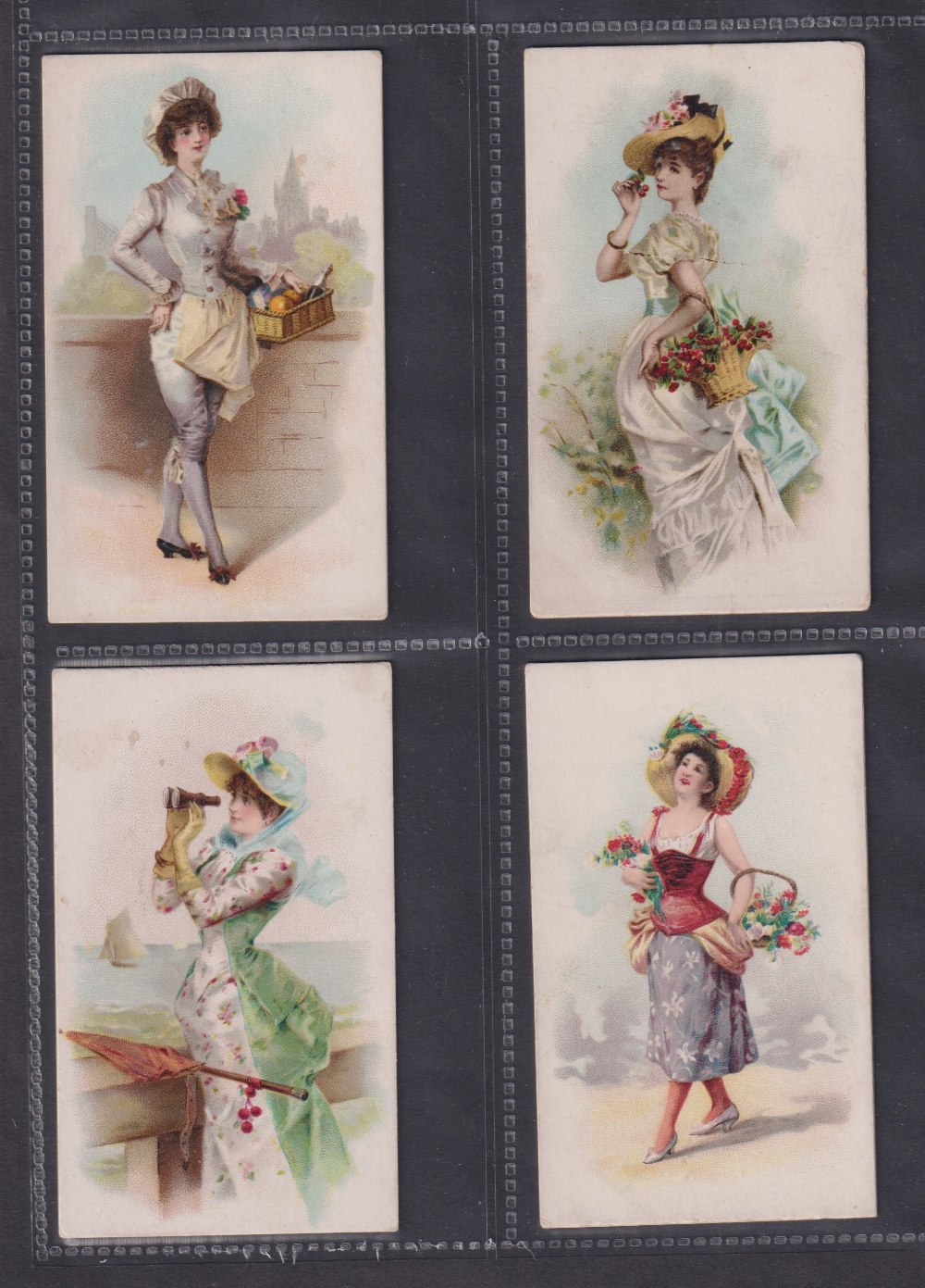 Cigarette cards, USA, Duke's, French Novelties, 'X' size (22/25) ref N110, missing pictures nos 9,