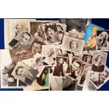 Entertainment, Cinema & Big Bands, 8 x 10 photos (7), postcards (approx 40), inc. Bette Davis, Burns