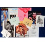 Boxing autographs, selection of signed items including Muhammad Ali on album page, Len Harvey (on