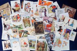 Postcards, Comic, a good mixed collection of approx. 67 cards. Artists include Lewin, Bert Thomas (