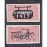 Cigarette cards, Golds, Motor Cycle Series (Blue Back), two cards, nos 16 & 17 (vg) (2)