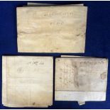 Deeds, Corsenside, Northumberland. 3 related 17thC parchment deeds to a farmstead in Risingham in