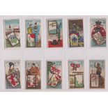 Cigarette cards, Japan, Kimura, Japanese Game with Inset (back, grey-green, 'Gold Coin' brand issue)