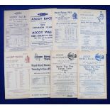 Horseracing memorabilia, a collection of 8 Railway Excursion Flyer's all for Racing at Ascot 1960's,