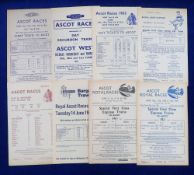 Horseracing memorabilia, a collection of 8 Railway Excursion Flyer's all for Racing at Ascot 1960's,