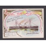 Cigarette card, Anstie, Royal Mail Series, 'M' size, type card, Dover & Calais Royal Mail Service (