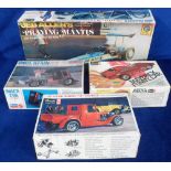 Model Car Kits, 4 kits to comprise Revell Jeb Allen's Praying Mantis, Revell '29 Ford Model A