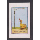 Cigarette card, J.M. Brown, Army, Pictures, Cartoons etc, type card, 'Grub's Going Up' (gd) (1)