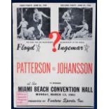 Boxing, Official souvenir Program, Floyd Patterson versus Ingemar Johanssen, Miami Beach