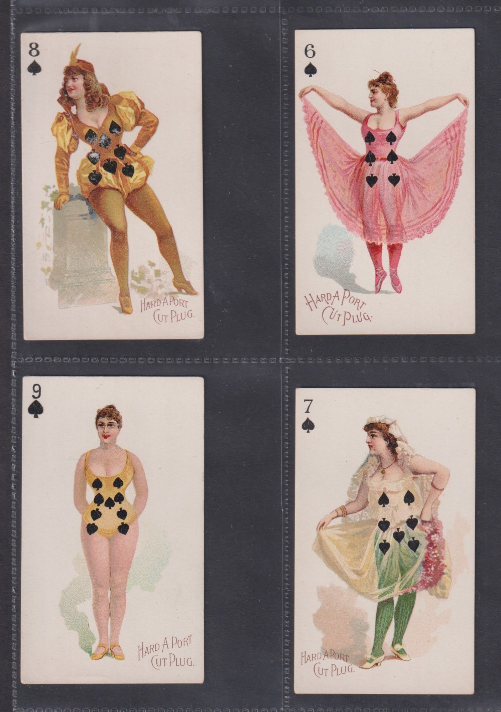 Cigarette cards, USA, Moore & Calvi, Beauties, Playing Card Inset, Set 3, 'Hard A Port' brand issue, - Image 23 of 26