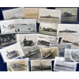 Postcards, Naval, a selection of 14 aircraft carriers, and 6 naval disasters, inc. HMS Gladiator