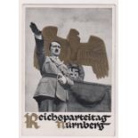 Postcard, Nazi German, Propaganda card, Reich Party Nürnberg 1935, postally used with NSDA special