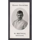 Cigarette card, Taddy, County Cricketers, Derbyshire, type card, W. Bestwick (vg) (1)