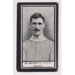 Cigarette card, Wills, (Scissors), International Footballers 1909/1910, type card, W Meredith