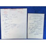 Football autographs, Bristol City & Bristol Rovers, two sets of signatures, 1948/9, both on original