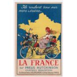 Postcard, Advertising, Cycling, comedy style, La France with Hutchinson tyres (vg)