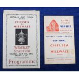 Football programmes, Chelsea v Millwall, Football League Cup (South) Final 7 April 1945 at